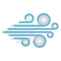 Cloudy winter wind blowing spiral line icon vector