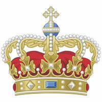 corona monarquía heráldica Rey Quenn ilustración vector