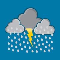 Storming lightning Weather meteorology cloud rain icon illustration vector