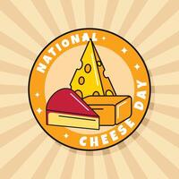 National Cheese Day Groovy Design vector