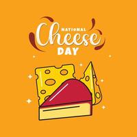 National Cheese Day Groovy Design vector