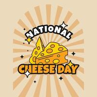 National Cheese Day Groovy Design vector