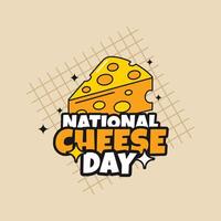 National Cheese Day Groovy Design vector