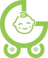 bebé carro logo diseño clipart vector