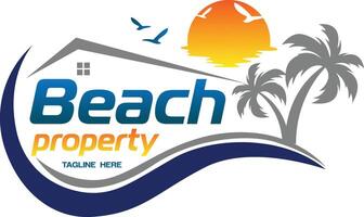 real inmuebles playa casa logo diseño vector