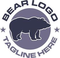 Bear logo design emblem style vector