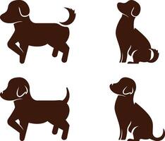 perro logo diseño icono conjunto vector