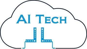 Artificial intelligence tech cloud logo design vector