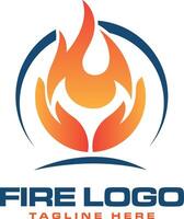 Gas fire logo design icon vector