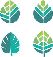 Leaf logo design icon set vector