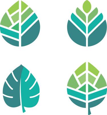 Leaf logo design icon set