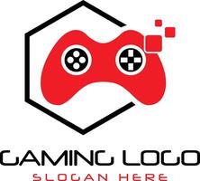 Gaming logo design with controller icon vector