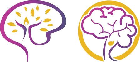 Brain health illustration for logo design icon vector