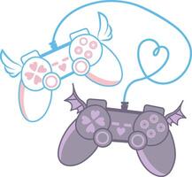 Logo design of gaming controllers for couple clipart vector