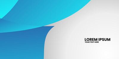 Blue and white geometric shapes with text in the center. vector