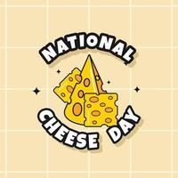 National Cheese Day Groovy Design vector