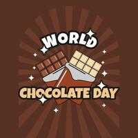 World Chocolate Day Groovy Design vector