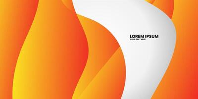 Orange and white abstract shapes with a gradient on a white background. vector