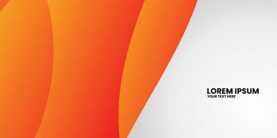 Orange and yellow gradient abstract shapes with a white background. vector