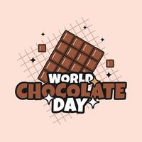 World Chocolate Day Groovy Design vector