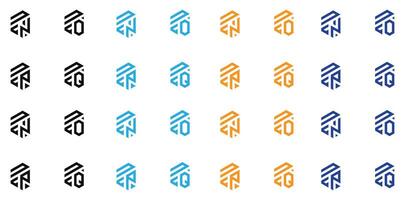 Creative 3 letter logo design,NCN,NCO,NCP,NCQ, vector