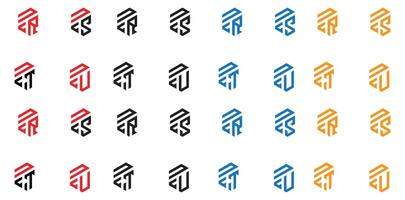 creativo 3 letra logo diseño, ncr, ncs, nct, ncu, vector