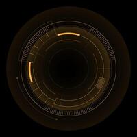 hud interface element orange circle on black background vector