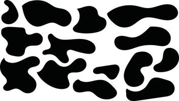 Organic amoeba blob shape abstract colorful illustration isolated on white background. Set of irregular round blot form graphic element. doodle drops collection. Contemporary banner vector