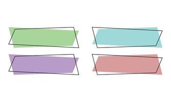 Flat linear promotion ribbon banner, scroll, price tag, sticker, badge, poster. illustration vector