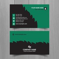 Horizontal Green and deep grey color business card vector