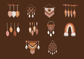 Wall Hanging Decorations Element Set vector