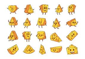 Cute Cheese Character Element Set vector