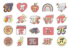 Pi Day Symbol Illustration Element Set vector