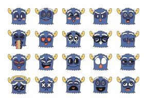 Emoticon Character Illustration Element Set vector