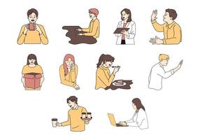 People Activity Illustration Element Set vector