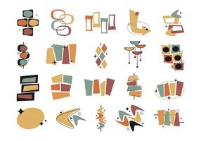 Retro Vintage Mid Century Element Set vector