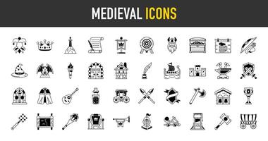 Simple Set of Medieval Related Icon. Contains such Icons as Knight, Castle, Crown and more. vector