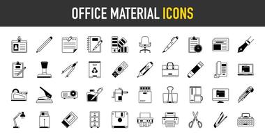 oficina suministros. conjunto de negocio y oficina material iconos papelería ilustración. vector