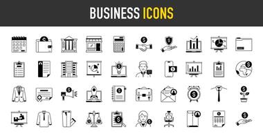 Business and accounting icon set. Containing financial statement, accountant, financial audit, invoice, tax calculator, business firm, tax return, income and balance sheet icons. illustration. vector