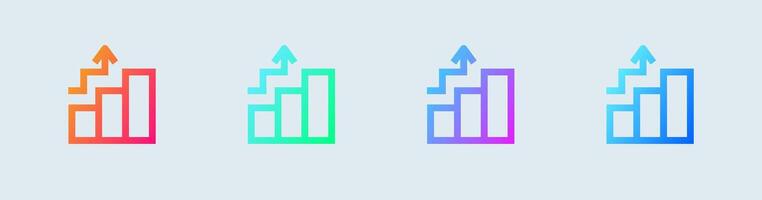 Leader board line icon in gradient colors. Competition signs illustration. vector
