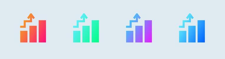 Leader board solid icon in gradient colors. Competition signs illustration. vector