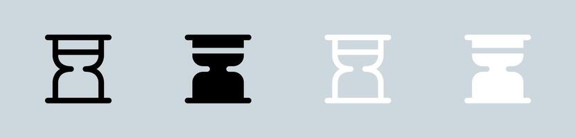 Timer icon set in black and white. Countdown signs illustration. vector
