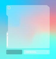 Futuristic square gradient background. Pop up window illustration. vector