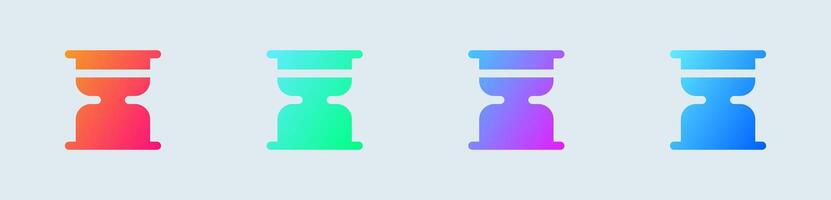 Timer solid icon in gradient colors. Countdown signs illustration. vector