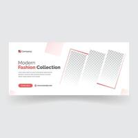 Fashion Sale Facebook Cover or Web Banner Template. vector