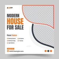 Real estate house sale social media post or square web banner. Business social media post. vector