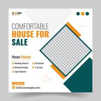 Real estate house sale social media post or square web banner. Business social media post. vector