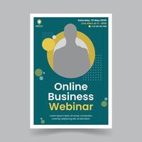 Business Online Webinar Flyer or Poster Template. vector