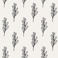 Minimalistic botanical seamless pattern. hand-drawn illustration in doodle style. Perfect for decorations, wallpaper, wrapping paper, fabric. Floral background. vector