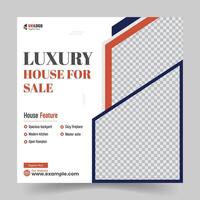 Real estate house sale social media post or square web banner. Business social media post. vector